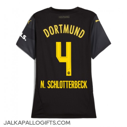 Borussia Dortmund Nico Schlotterbeck #4 Vieraspaita Naiset 2024-25 Lyhythihainen